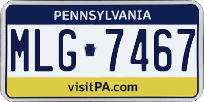 PA license plate MLG7467