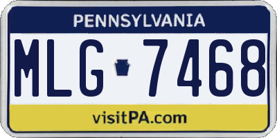 PA license plate MLG7468