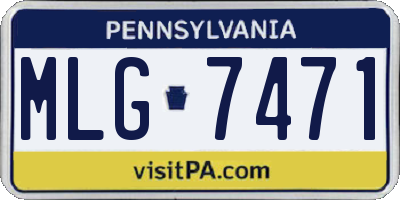 PA license plate MLG7471