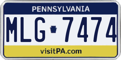 PA license plate MLG7474