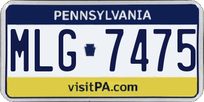 PA license plate MLG7475