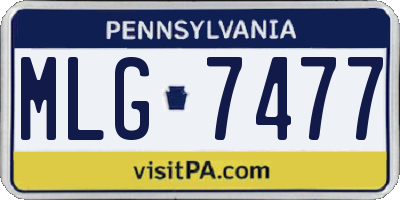 PA license plate MLG7477