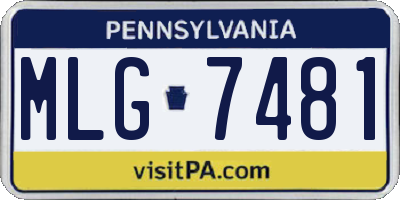 PA license plate MLG7481