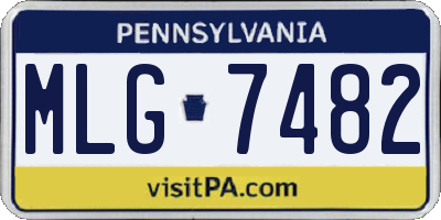 PA license plate MLG7482