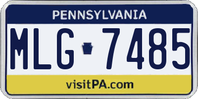 PA license plate MLG7485