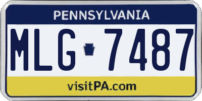 PA license plate MLG7487