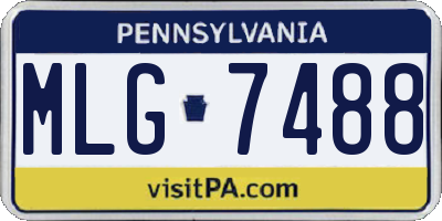 PA license plate MLG7488
