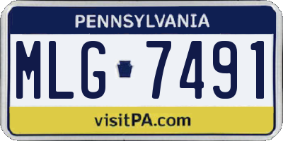PA license plate MLG7491