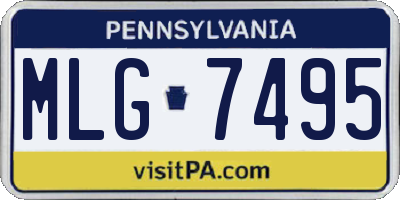 PA license plate MLG7495