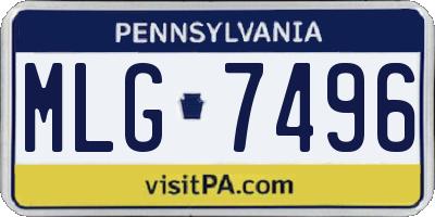 PA license plate MLG7496