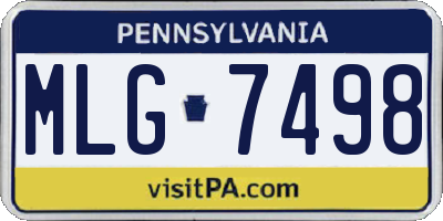 PA license plate MLG7498