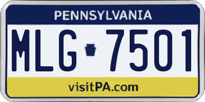PA license plate MLG7501