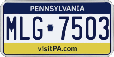 PA license plate MLG7503