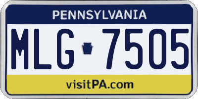 PA license plate MLG7505