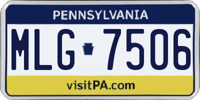 PA license plate MLG7506