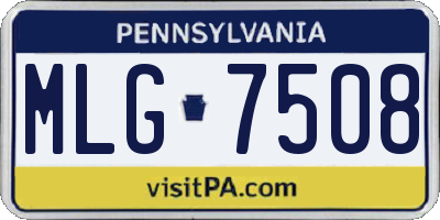 PA license plate MLG7508