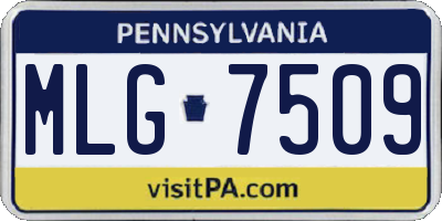 PA license plate MLG7509