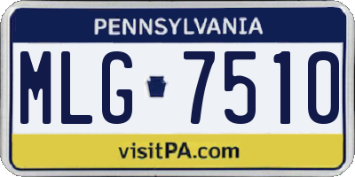 PA license plate MLG7510