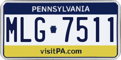 PA license plate MLG7511