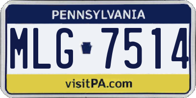 PA license plate MLG7514