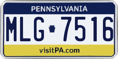 PA license plate MLG7516