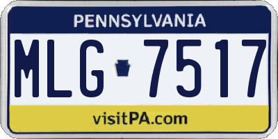 PA license plate MLG7517