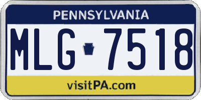 PA license plate MLG7518