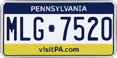 PA license plate MLG7520