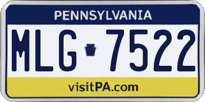 PA license plate MLG7522