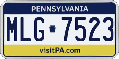 PA license plate MLG7523