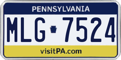 PA license plate MLG7524