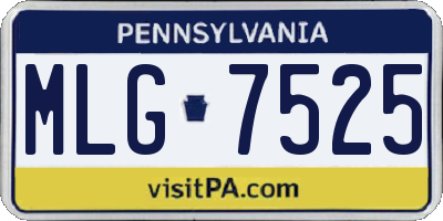 PA license plate MLG7525