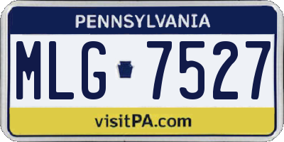 PA license plate MLG7527