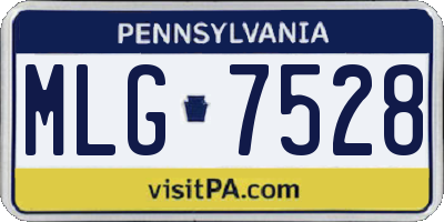 PA license plate MLG7528