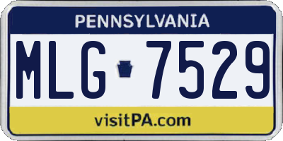 PA license plate MLG7529