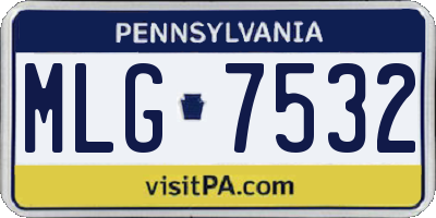 PA license plate MLG7532