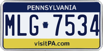 PA license plate MLG7534