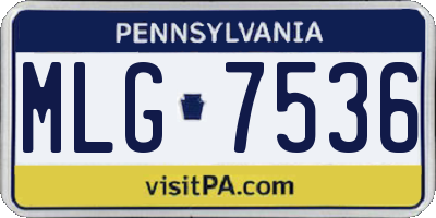 PA license plate MLG7536