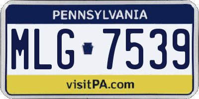 PA license plate MLG7539