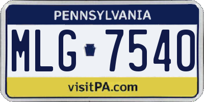 PA license plate MLG7540