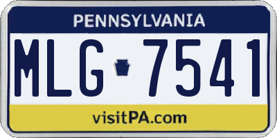 PA license plate MLG7541