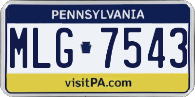 PA license plate MLG7543