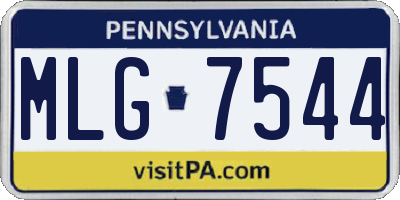 PA license plate MLG7544