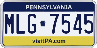 PA license plate MLG7545