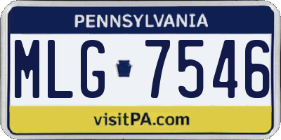 PA license plate MLG7546