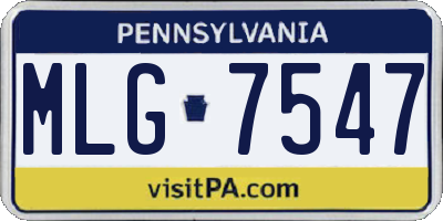 PA license plate MLG7547
