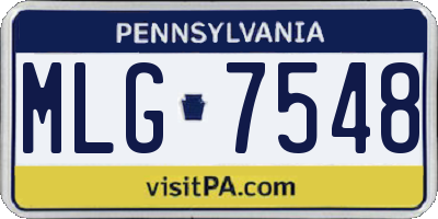 PA license plate MLG7548