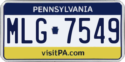 PA license plate MLG7549