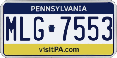 PA license plate MLG7553