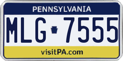 PA license plate MLG7555